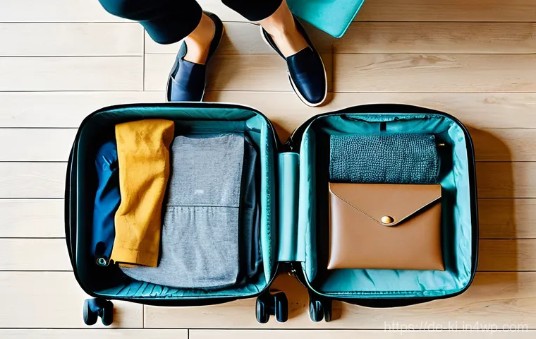 여행 준비 시 반드시 확인해야 할 사항 - **A Traveler's Planning Moment:** A young adult, either male or female, with a warm, thoughtful expr...