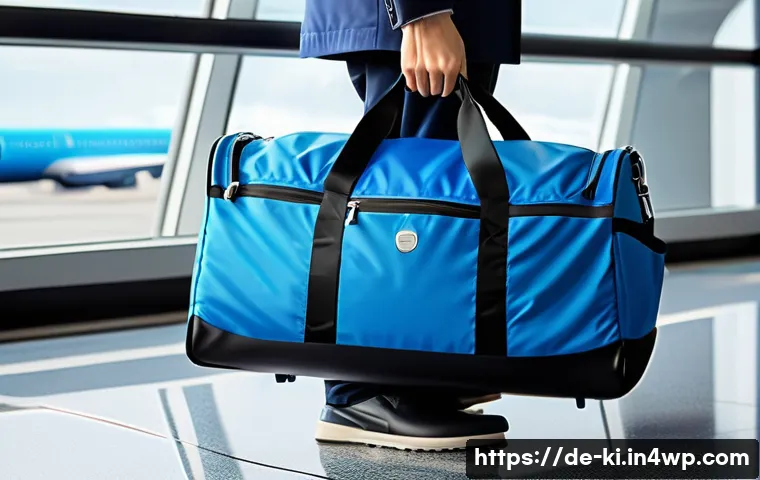 여행에 적합한 가방 선택 방법 - A modern, durable travel duffel bag made from high-denier waterproof nylon material, featuring reinf...